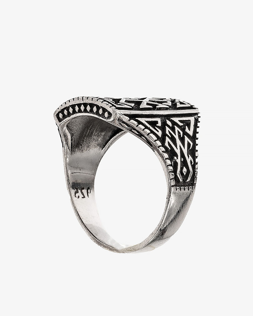 خاتم رجالي فضة عيار 925 نقش أندلسي فاخر