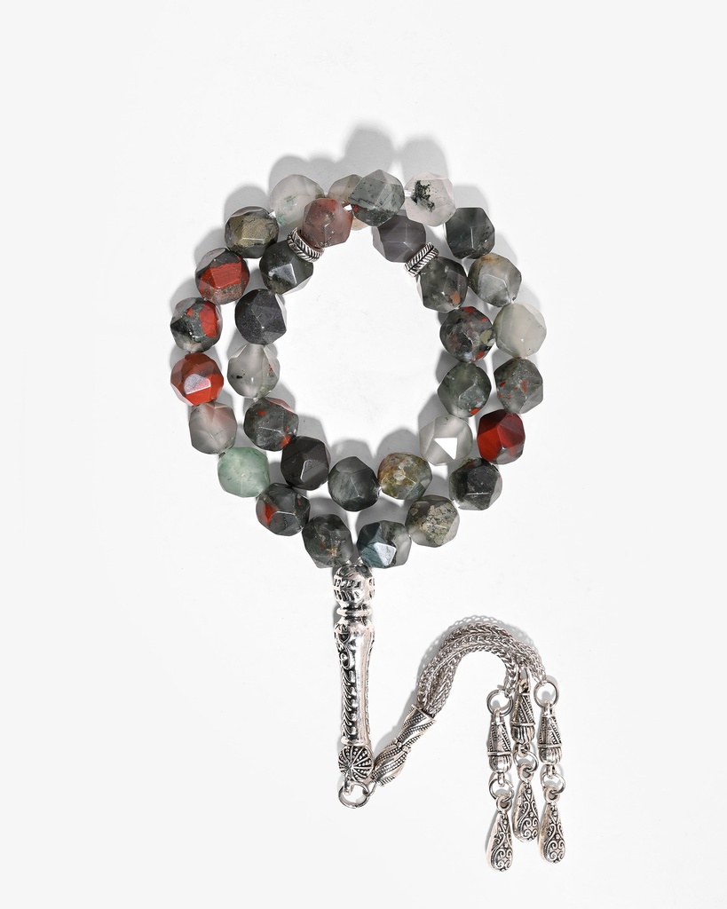 سبحة حجر الدم بقصة الاماس الفاخرة