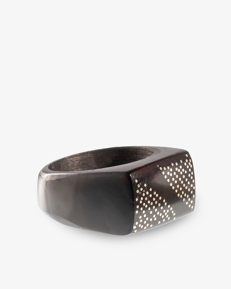 خاتم كوك طبيعي رجالي نقش معدني يدوي مميز