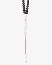 Buffalo horn rosary engraved with camel bone