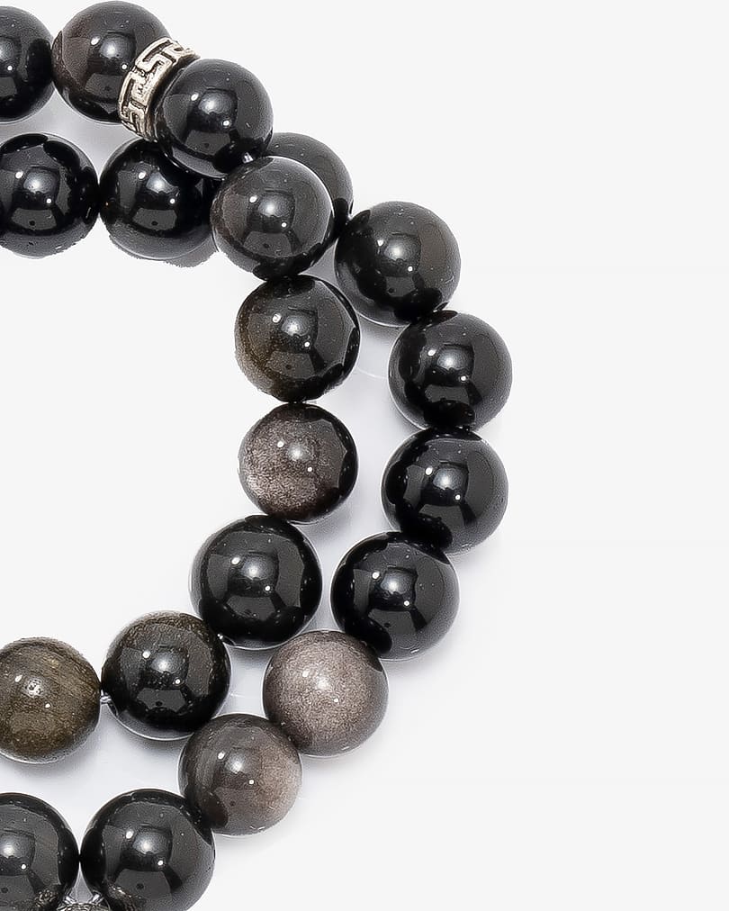 Luxury obsidian glass rosary