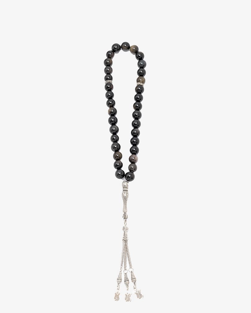 Luxury obsidian glass rosary