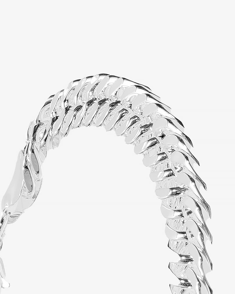 سوار معصم رجالي ستانلس ستيل فضي فاخر