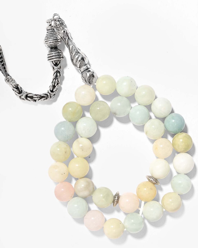 سبحة انيقة بحجر أمازونيت طبيعي