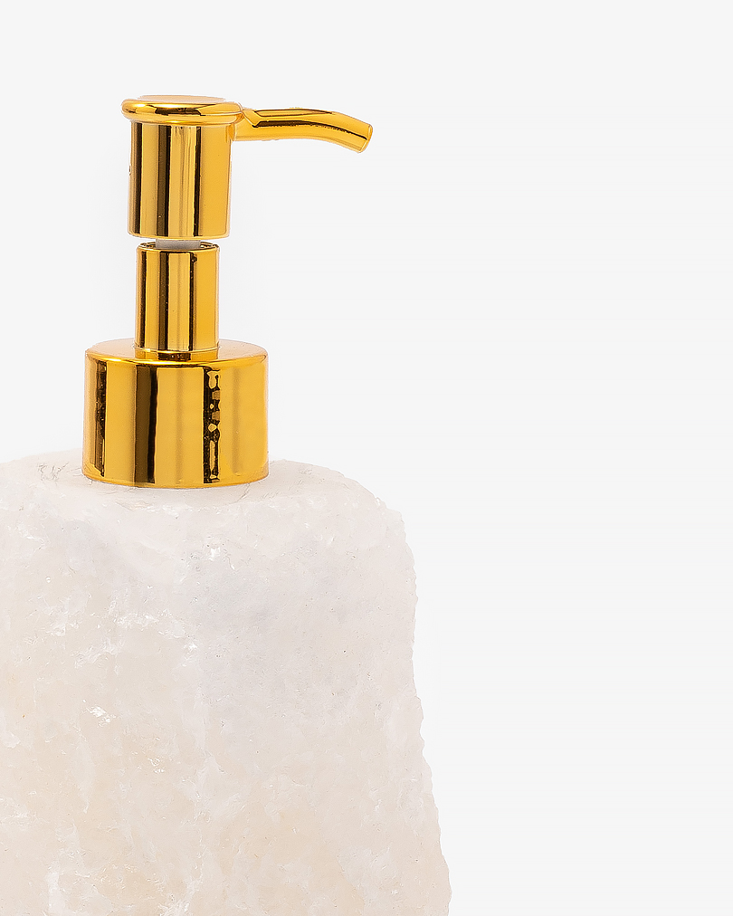 موزع صابون سائل من حجر كلير كوارتز طبيعي فاخر