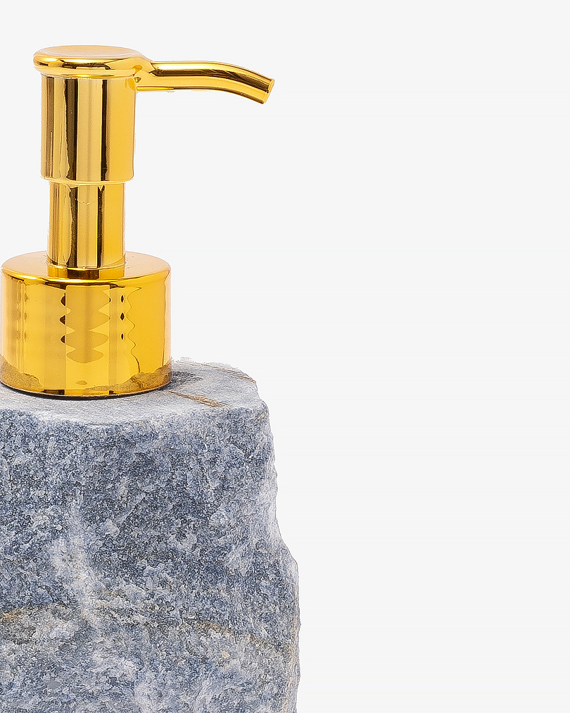 موزع صابون سائل من حجر بلو كوارتز طبيعي فاخر