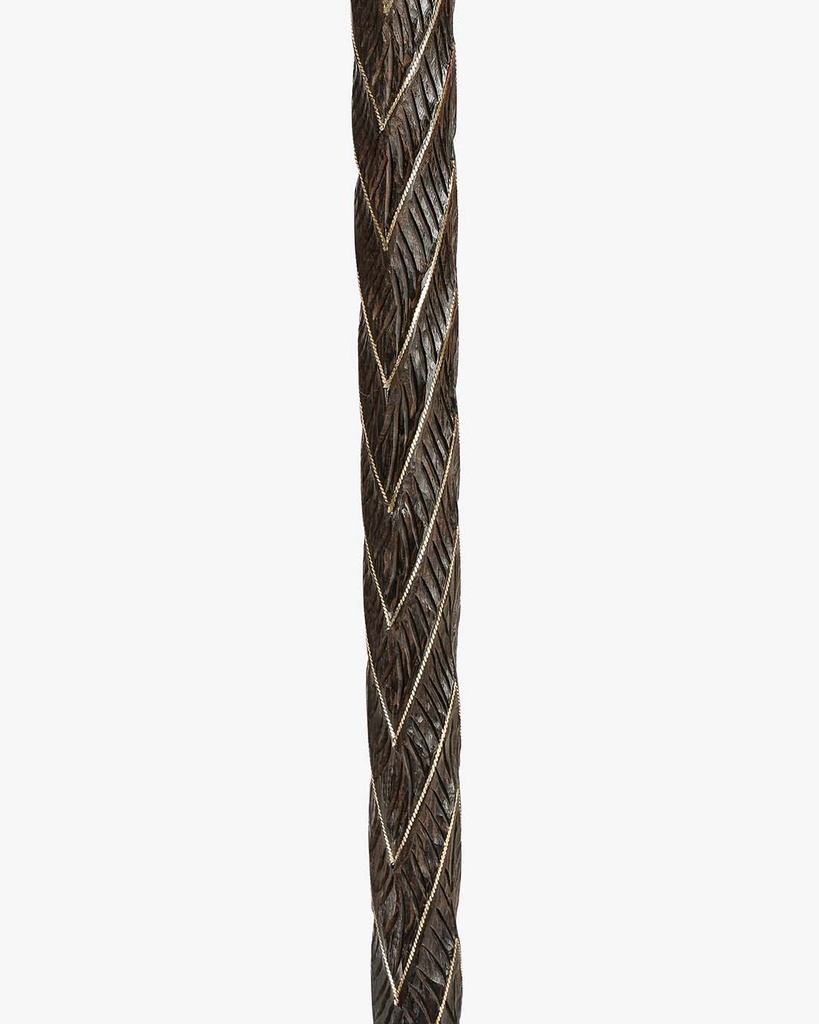 عصا عكاز خشب فينجي منقوش مقبض دائري