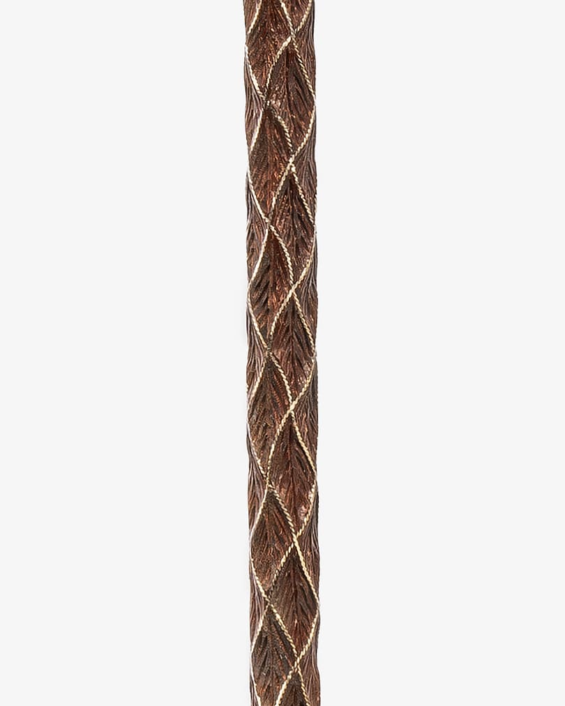 عصا عكاز خشب فينجي منقوش مقبض دائري