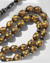 Natural Yusr Rosary decorated with silver and amber-like