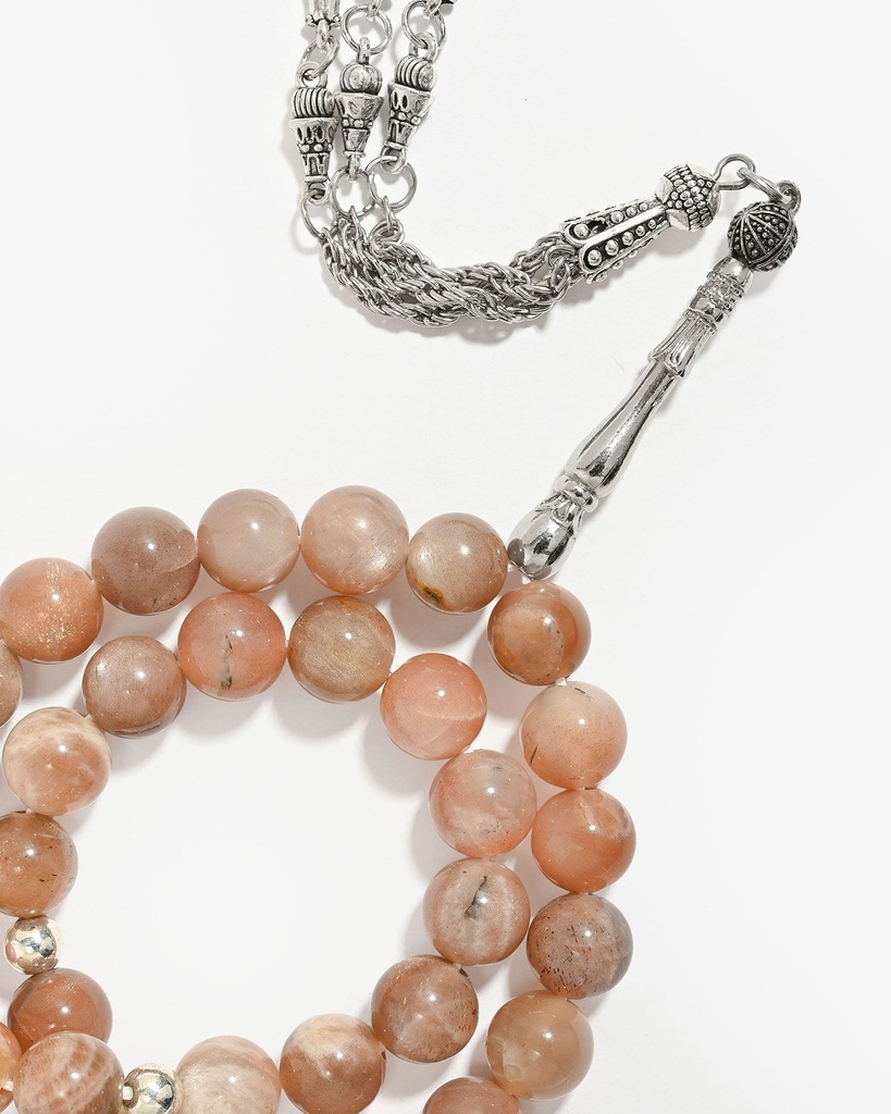 سبحة انيقة حجر جاد روز طبيعي