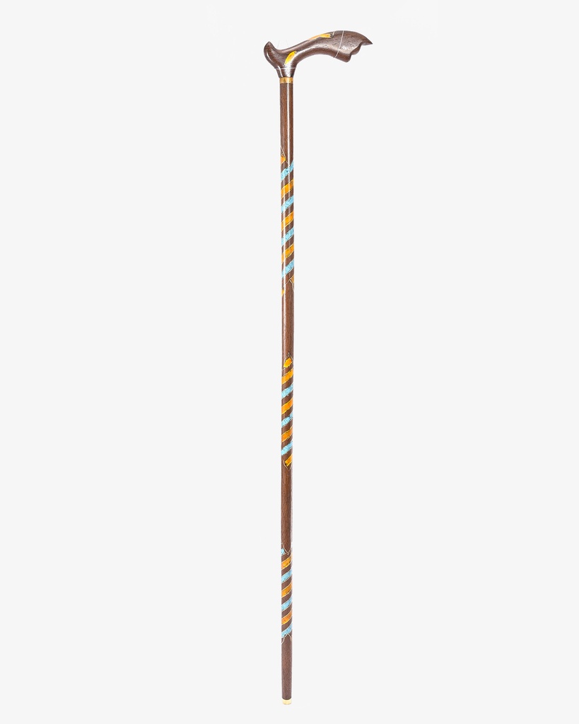 عصا عكاز فنجي طبيعي بالفيروز ولازورد الأنيق