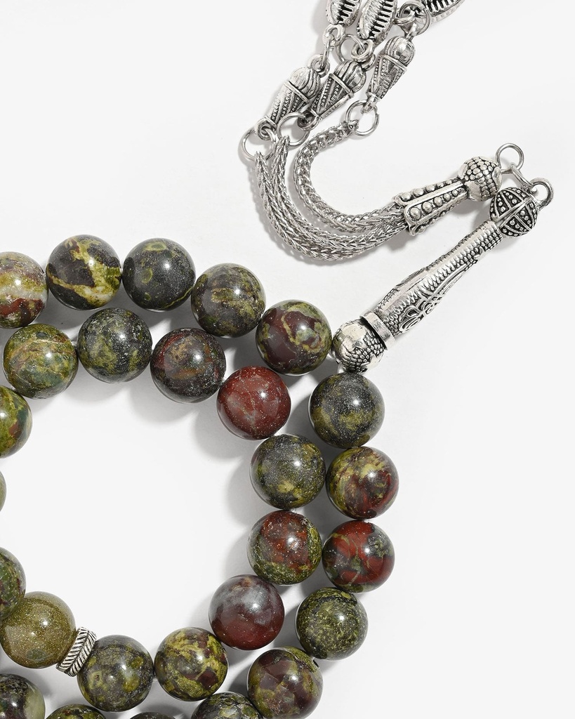 سبحة حجر طبيعي دراقون بلود