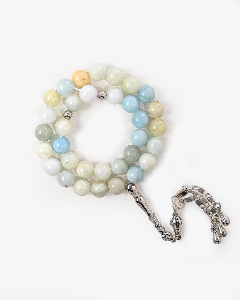 سبحة حجر فلورايت طبيعي ملون