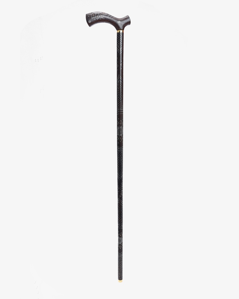 عصا عكاز خشب فينجي طبيعي فاخر مقبض طولي