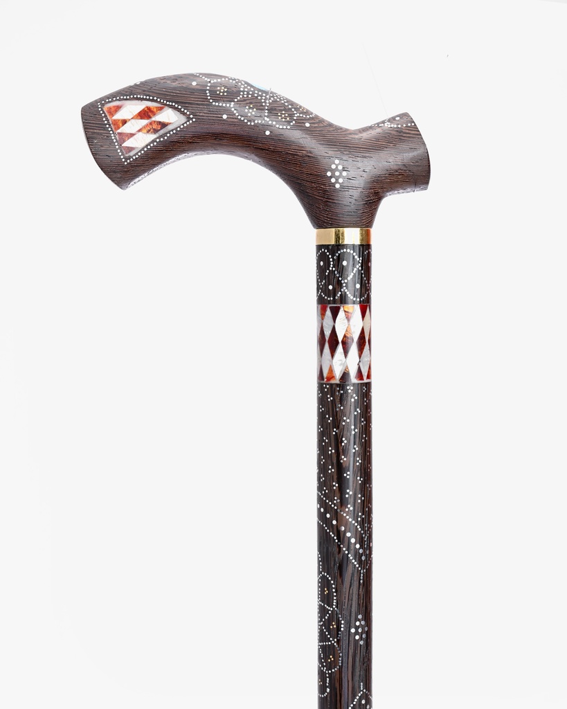 عصا عكاز فينجي صدف وفيروز طبيعي يدوية فاخرة