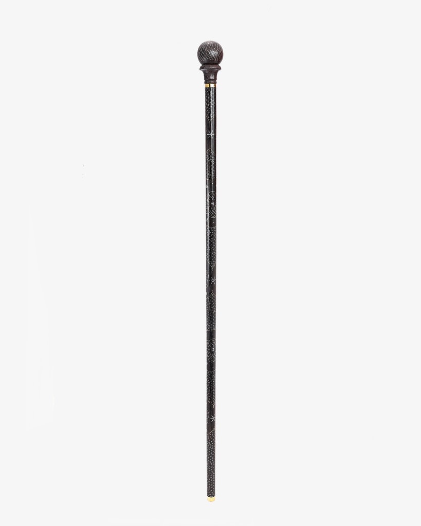 عصا عكاز خشب فينجي طبيعي مقبض دائري يدوية