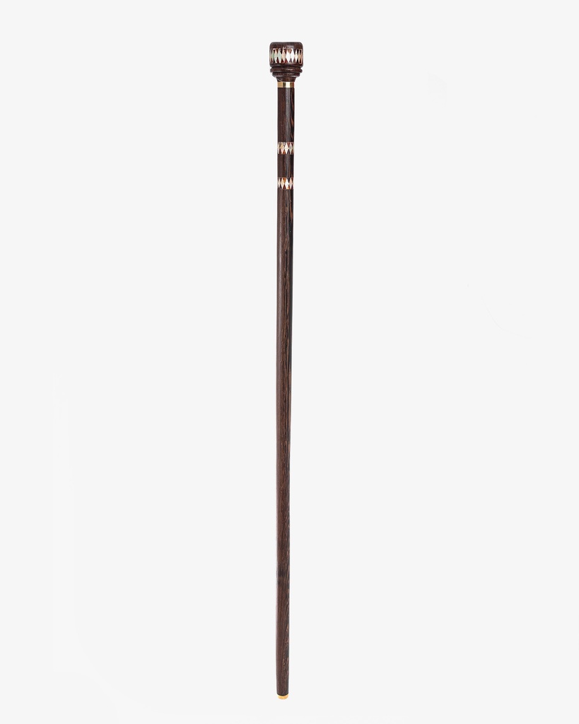 عصا عكاز خشب فينجي صدف طبيعي مقبض دائري فاخر