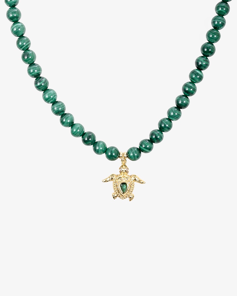 سلسلة فاخر من حجر الملاكيت الطبيعي درجة اولى