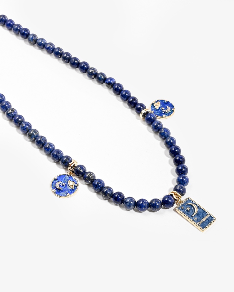 سلسلة مميز من حجر اللازورد الطبيعي