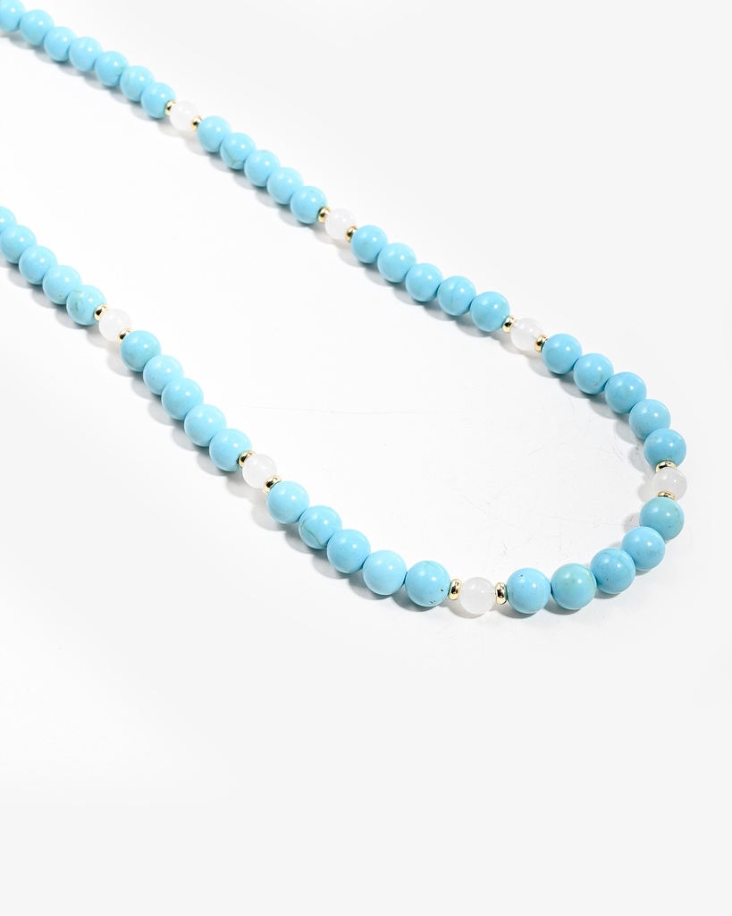 سلسلة أنيق من الفيروز والجاد الطبيعي