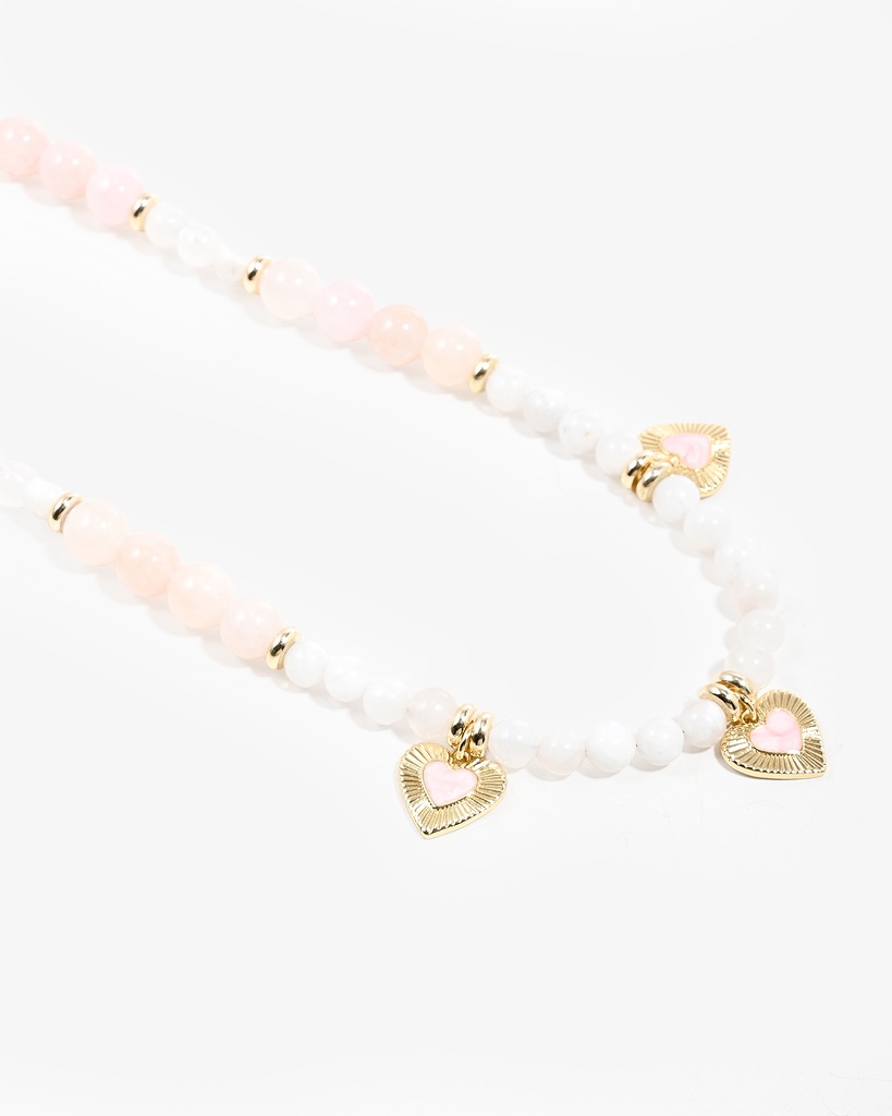 سلسلة الكوارتز الوردي والجاد الطبيعي