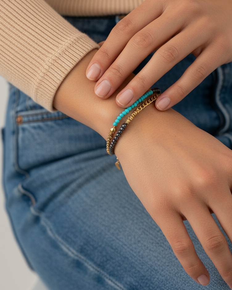 سوار أنيق مزدوج الطبقات يجمع بين الفخامة والعصرية