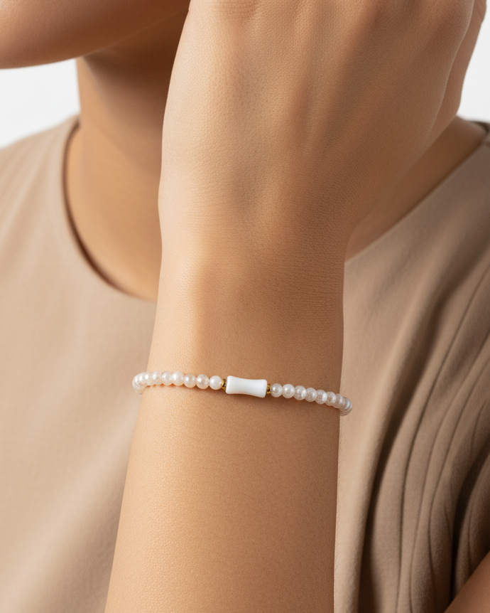 سوار اللؤلؤ الطبيعي بتصميم أنيق