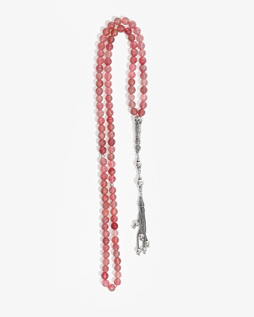 سبحة حجر الستروبيري الطبيعي