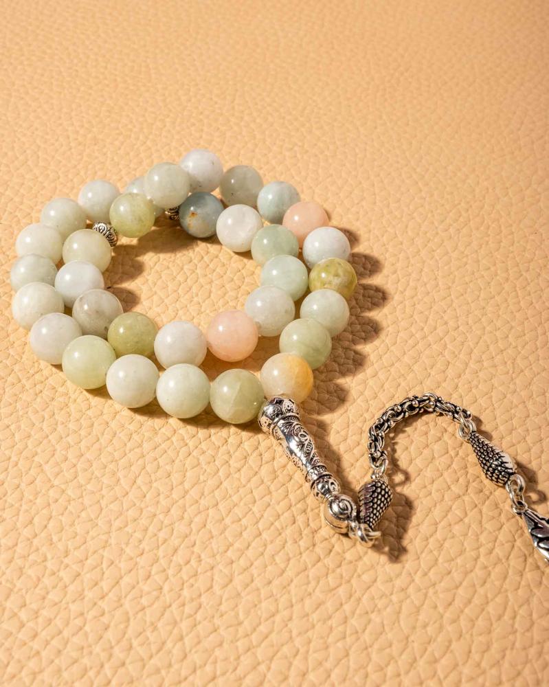 سبحة حجر فلورايت طبيعي ملون