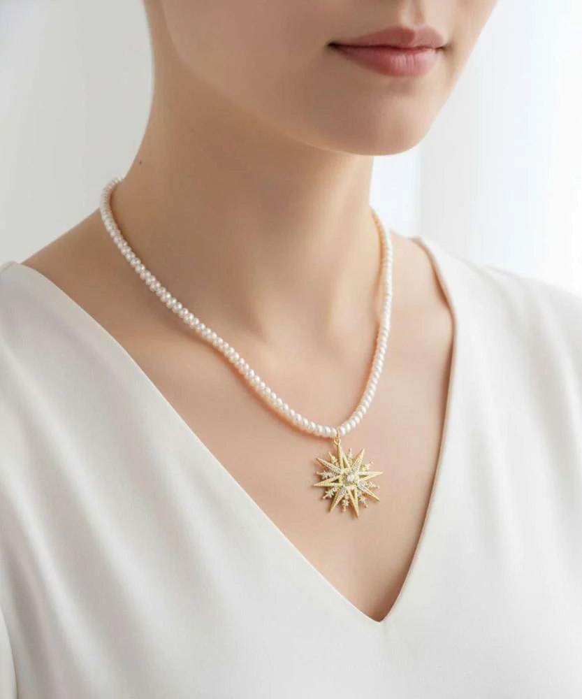 سلسلة اللؤلؤ الطبيعي – رمز الأناقة الخالدة