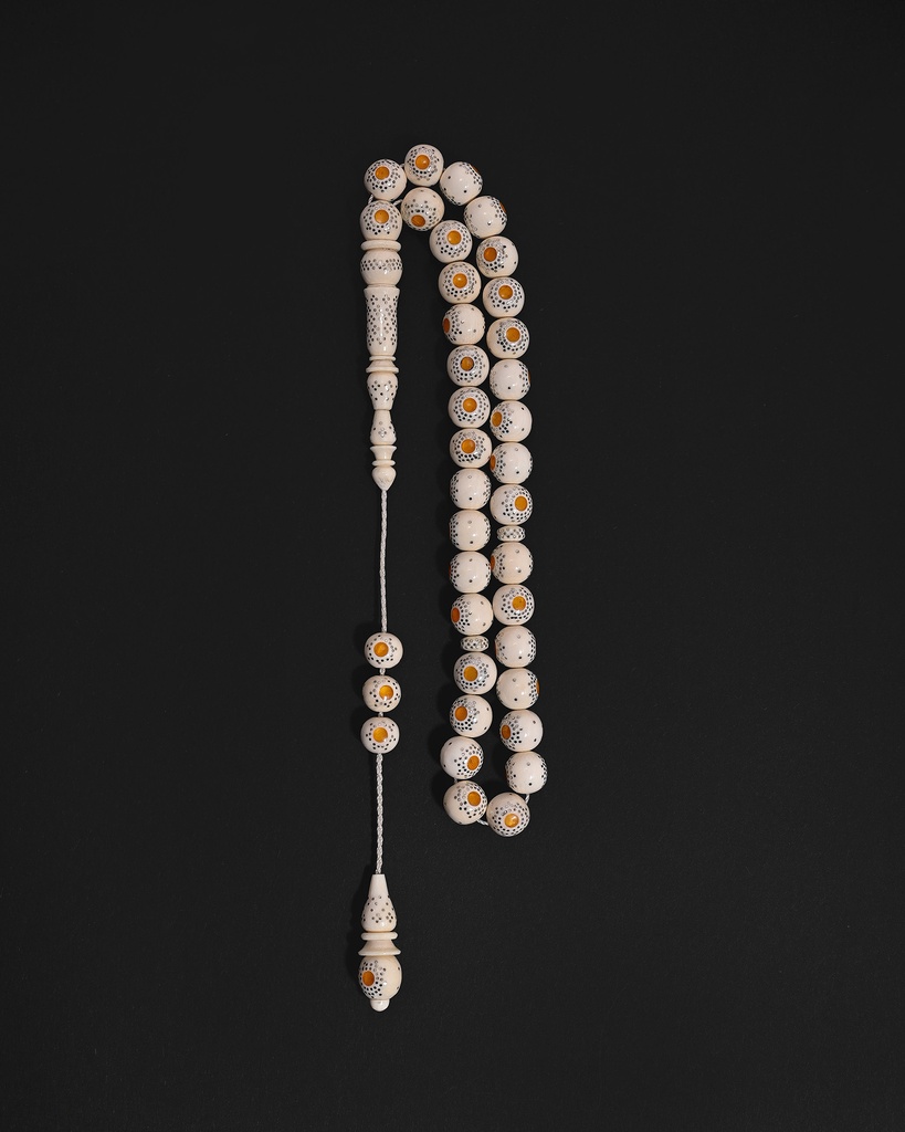 سبحة نادرة دائرية فاخرة من العاج (ناب الفيل)