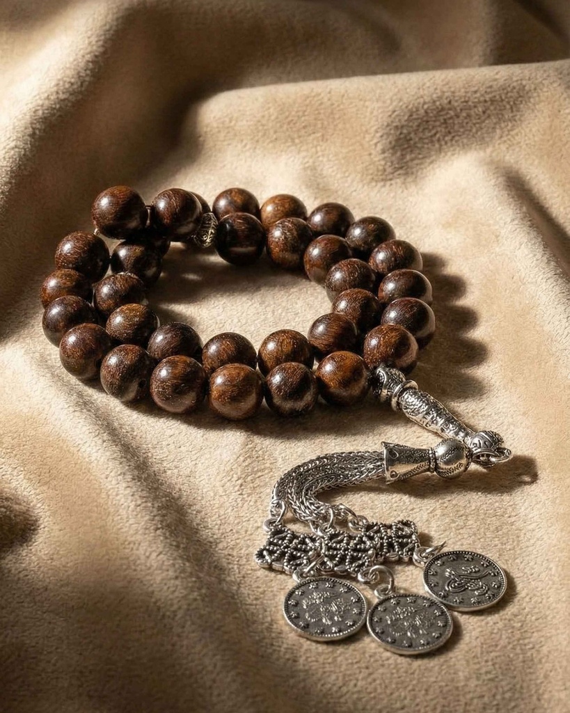 سبحة انيقة بحجر برونزيت طبيعي