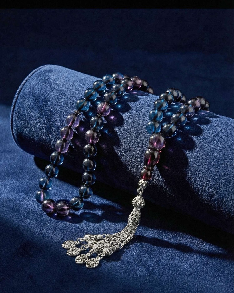 سبحة فاتوران لون أزرق شفاف