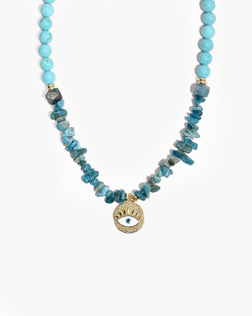 عقد الفيروز والأباتايت – لمسة أناقة بلون البحر