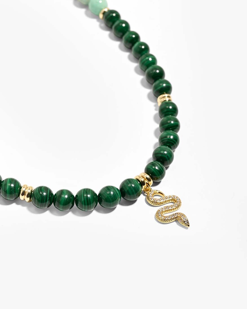 عقد الملاكيت والأكوامارين – تناغم الفخامة بلون الطبيعة