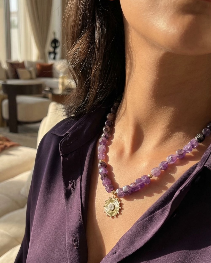 سلسلة الجمشت البنفسجي – أناقة ملكية بلمسة فاخرة