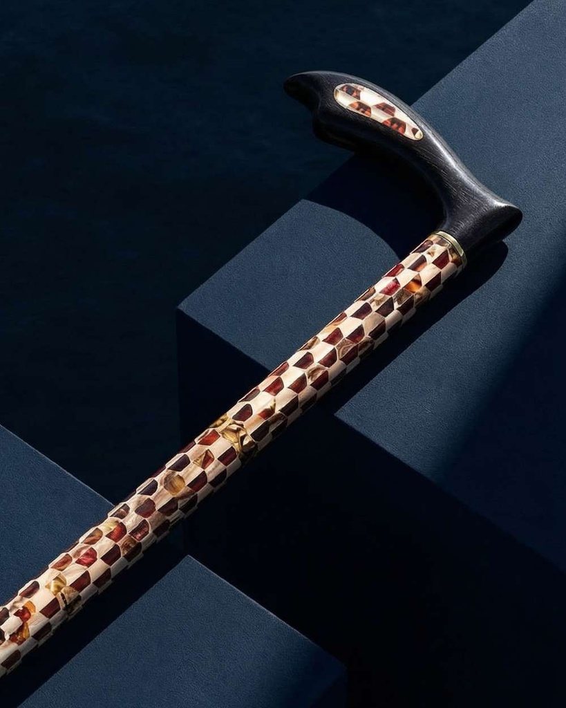 عصا عكاز فينجي مزين بصدف صناعي