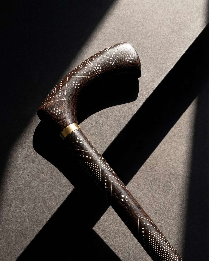 عصا عكاز خشب فينجي طبيعي فاخر