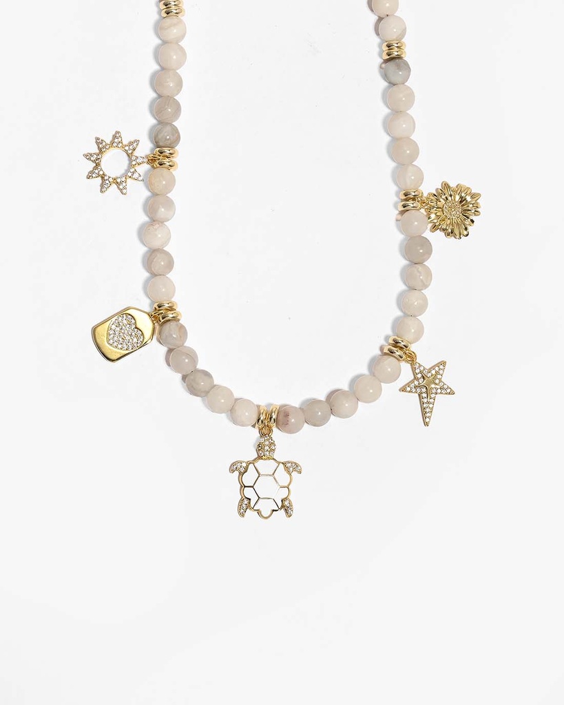 عقد حجر العقيق الأنيق