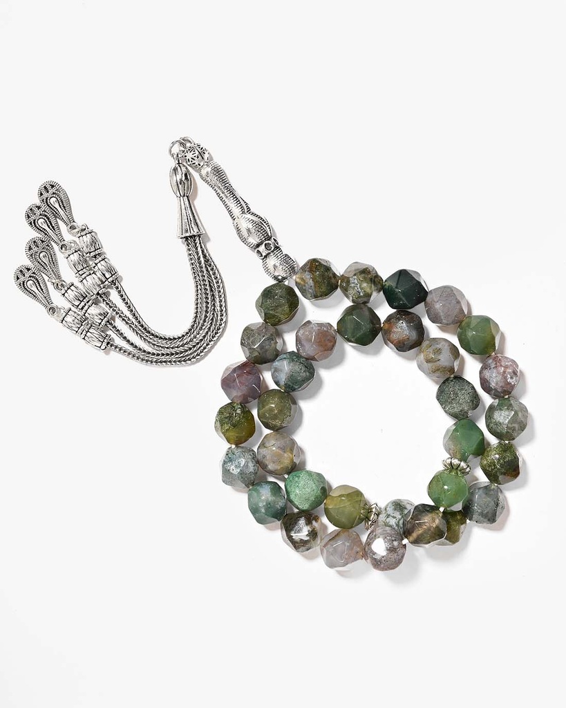 سبحة حجر عقيق هندي قصمة الاماس