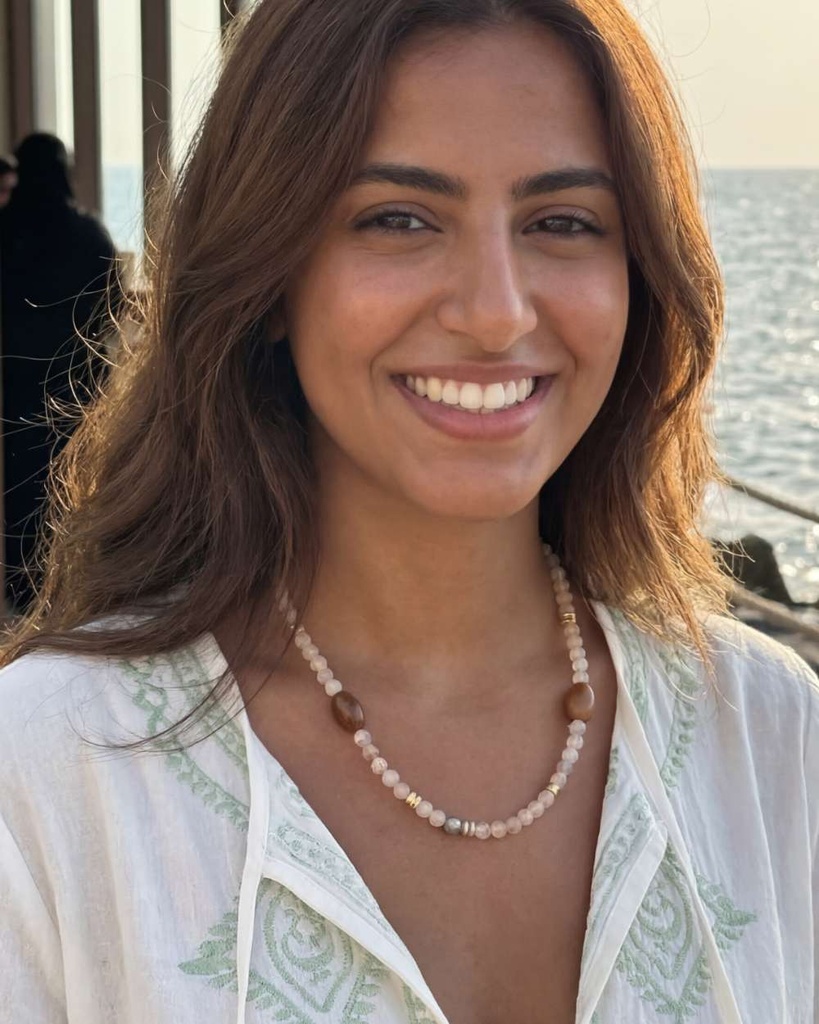 عقد حجر العقيق الطبيعي الانيق