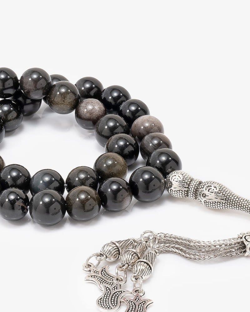 Luxury obsidian glass rosary