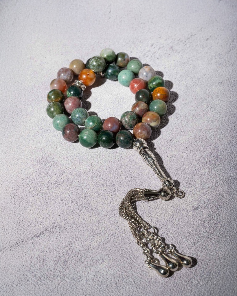 Elegant luxury rosary with Indian agate stone