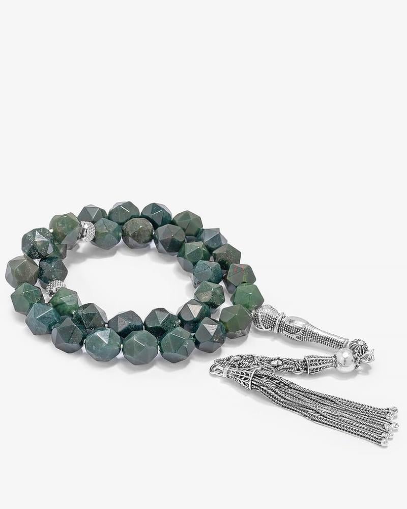 سبحة  حجر عقيق موسى بقصة الاماس