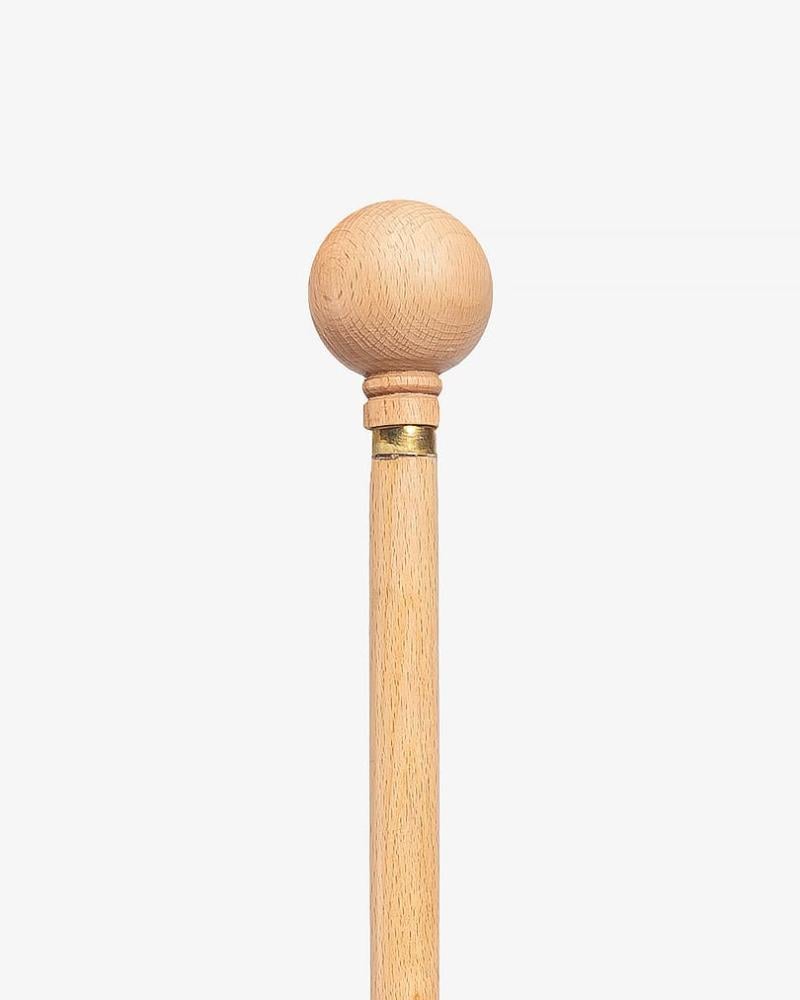 عصا عكازمقبض دائري خشب اللوز الطبيعي