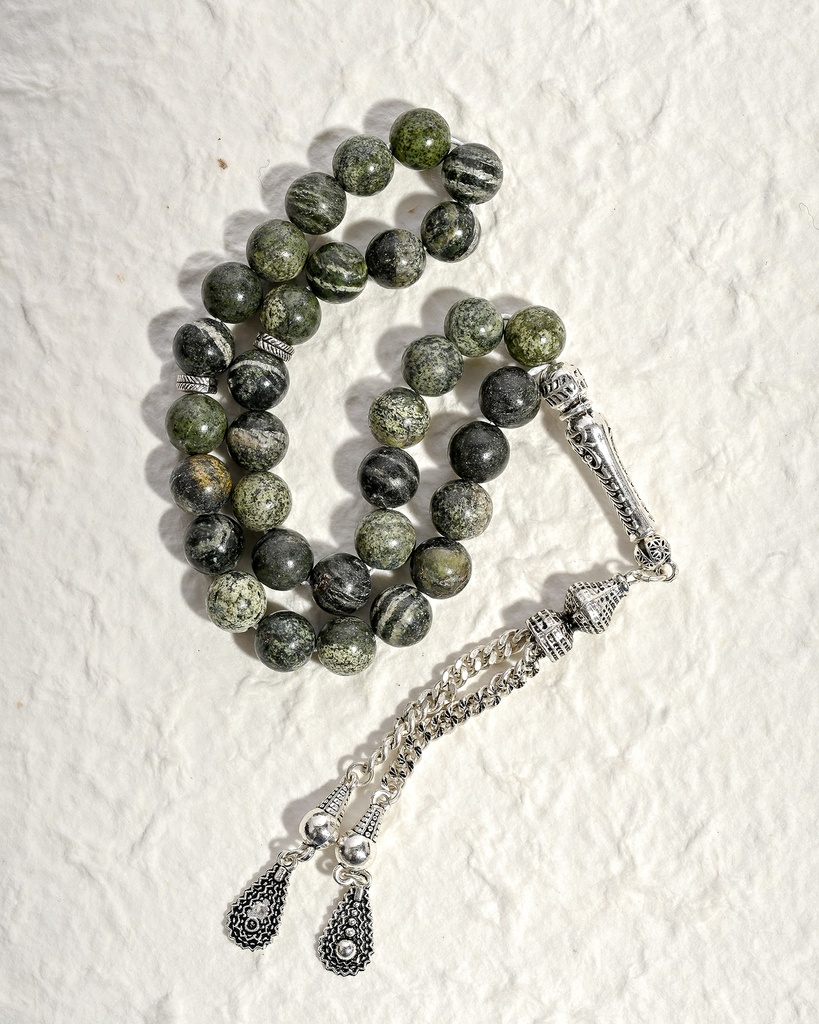 سبحة زيبرا اخضر طبيعي فاخر