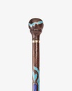 Natural Vengean Wood Decorated Crutch Stick Turquoise and Lapis Lazuli