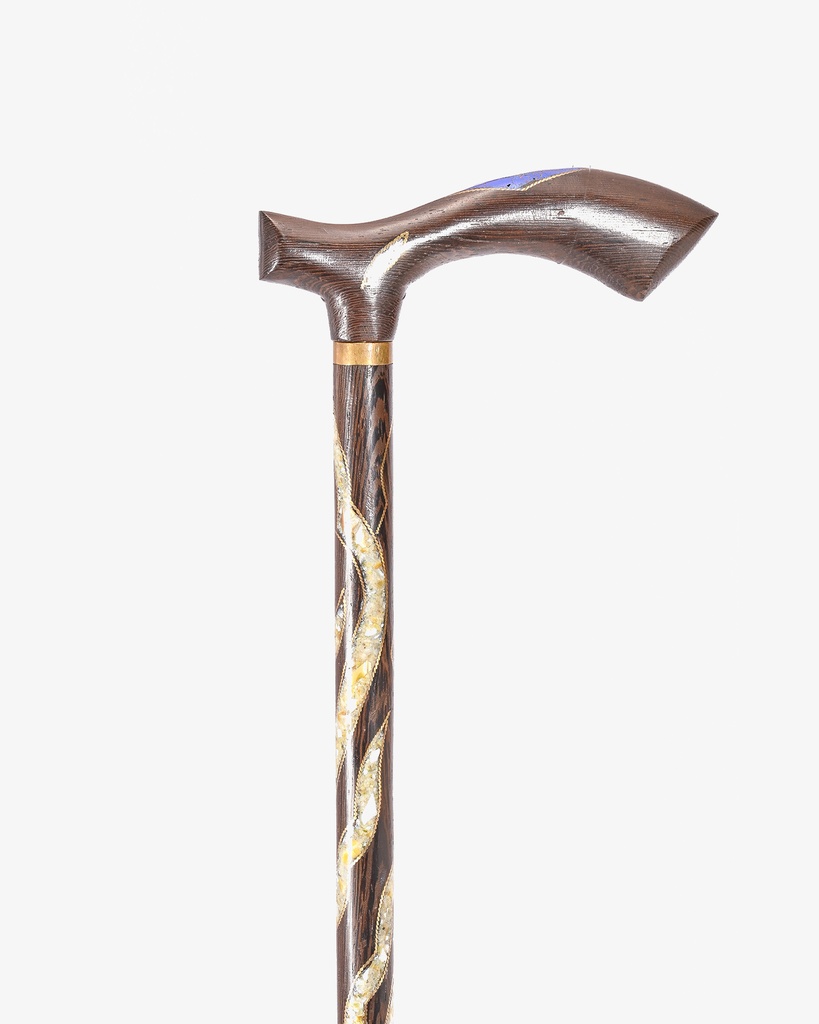 عصا عكاز فينجي مزين لازورد وصدف طبيعي