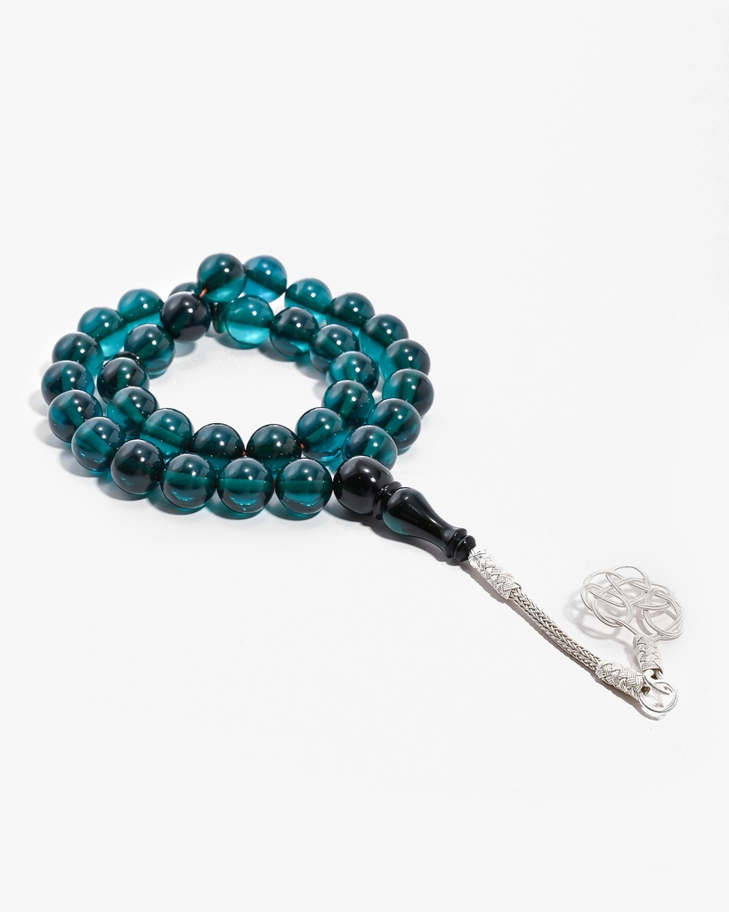 سبحة فاتوران لون تركوازي شفاف