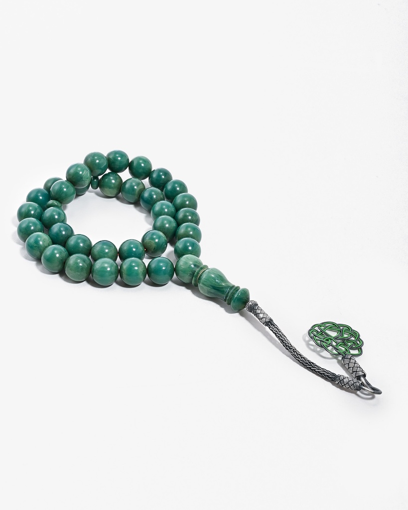 سبحة فاتوران صب جديد بعروق اخضر عشبي